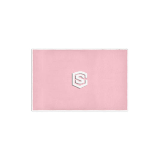 PINK SMALL AREA RUG WITH WHITE  LOGO Area Rug 2.6' x 1.7'