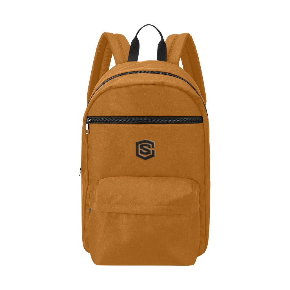 Brown Travel Backpack With Black Logo Travel Backpack(Large Capacity)(Model 1691)