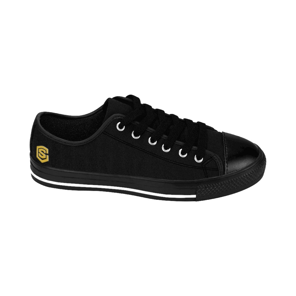 Black Women's Sneakers Gold logo
