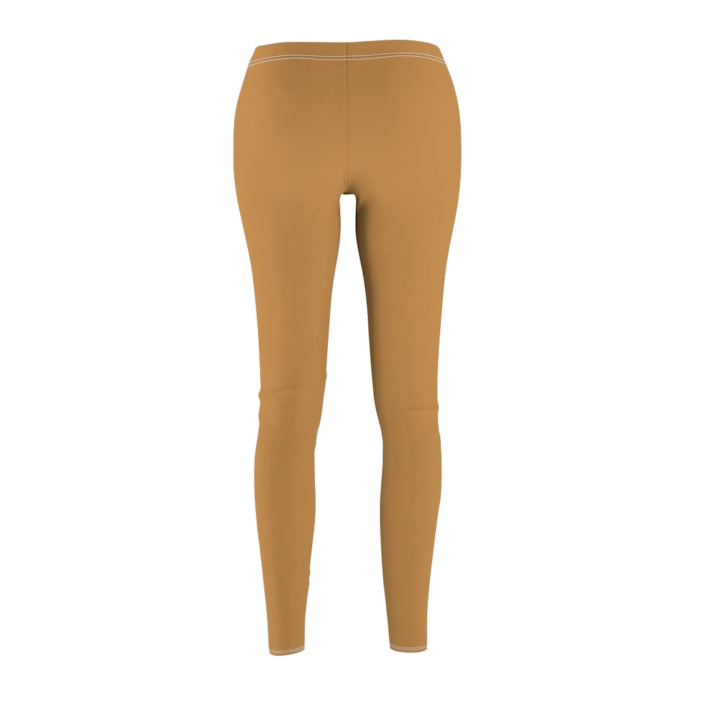 Brown Women's Cut & Sew Casual Leggings White logo