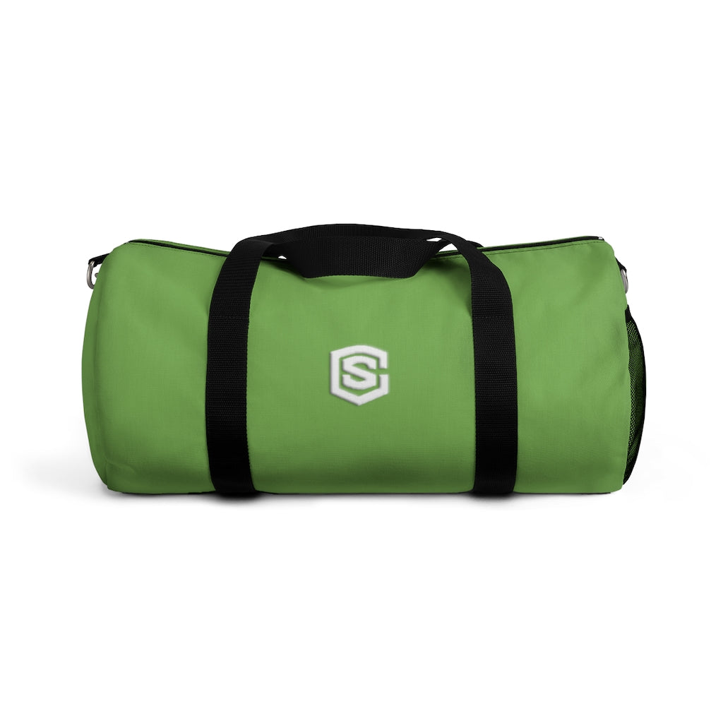 Green Duffel Bag White Logo
