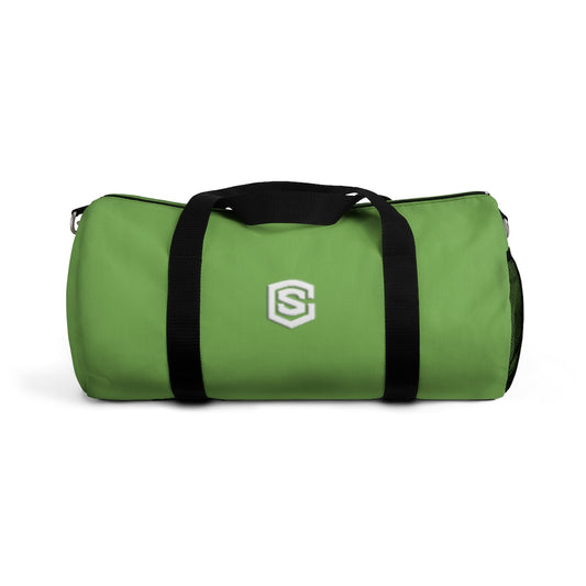 Green Duffel Bag White Logo