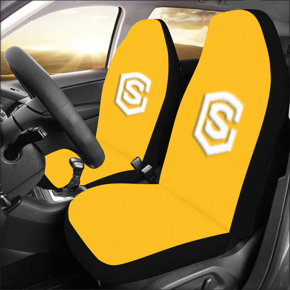 Orange Car Seat Covers White Logo Car Seat Covers (Set of 2)