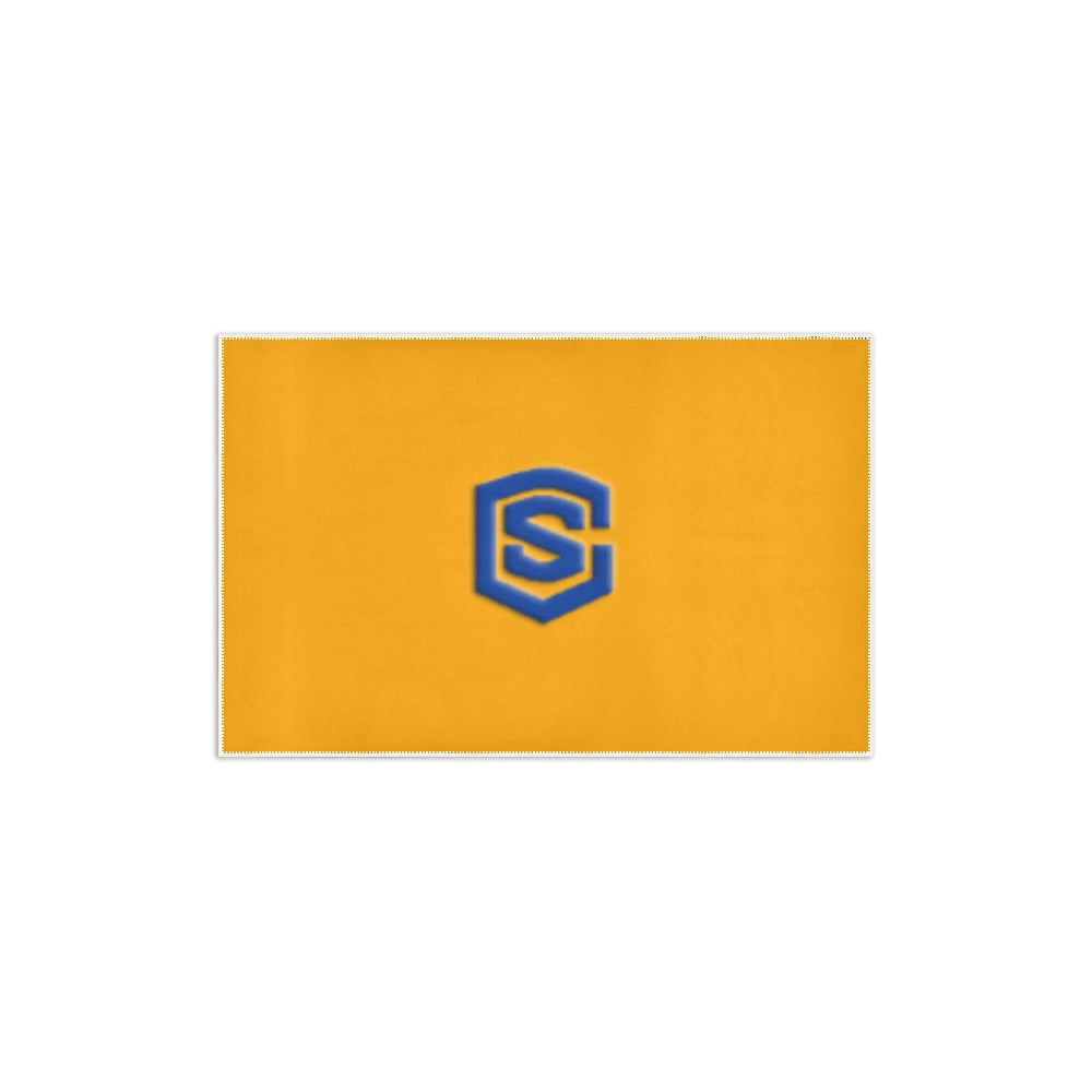 Orange Area Rug 2.6' x 1.7' with Blue Logo Area Rug 2.6' x 1.7'