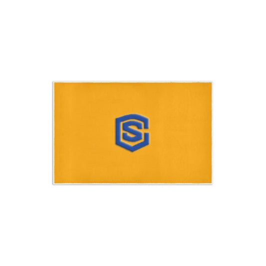 Orange Area Rug 2.6' x 1.7' with Blue Logo Area Rug 2.6' x 1.7'