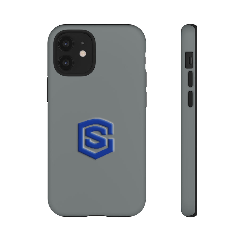 Grey Tough Cases Blue Logo