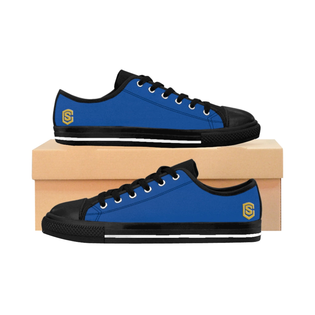 blue Women's Sneakers Gold logo