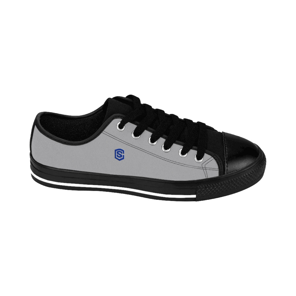 grey Men's Sneakers - blue logo