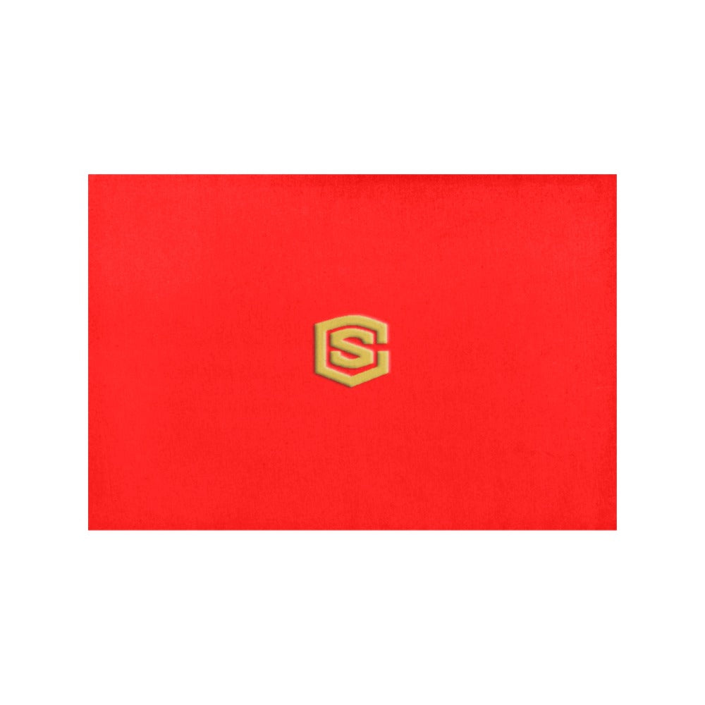 Red Placemats 12" x 18" With Gold Logo Placemats 12" x 18" (Set of 2)