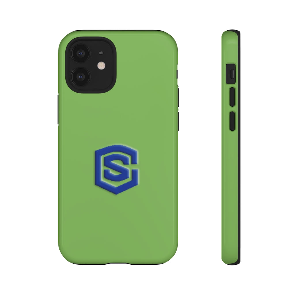 Green Tough Cases Blue Logo