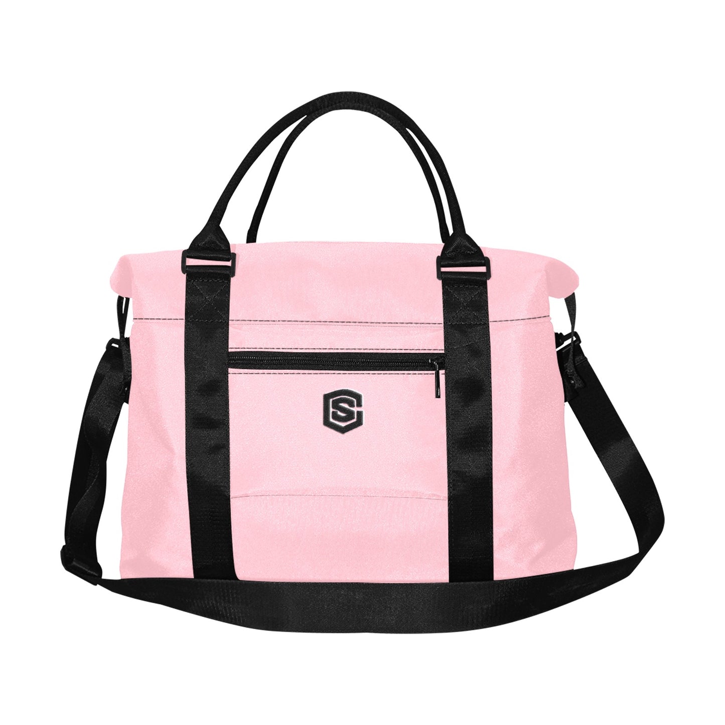 Pink Large Capacity Duffle Bag With Black Logo Large Capacity Duffle Bag(Model1715)
