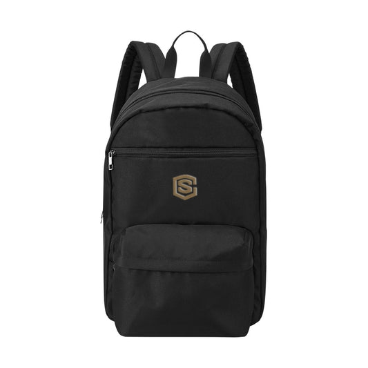 Black Travel Backpack With Brown Logo Travel Backpack(Large Capacity)(Model 1691)