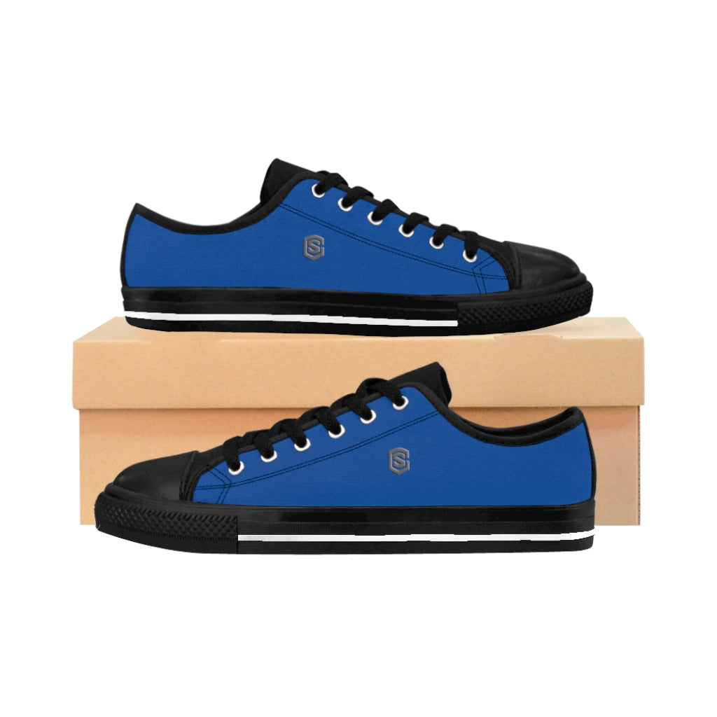 blue Men's Sneakers - gray logo