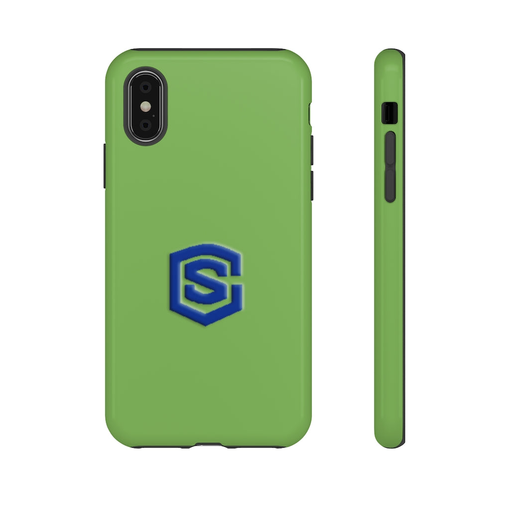 Green Tough Cases Blue Logo