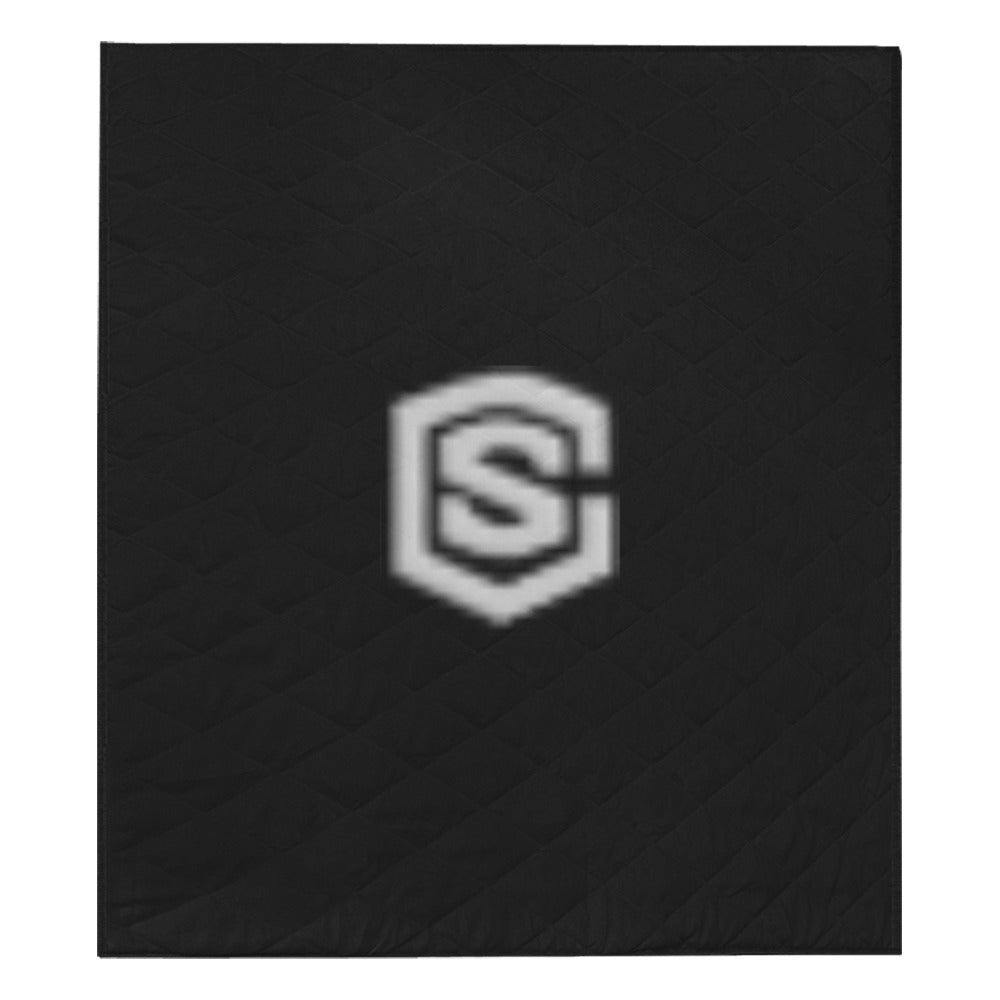 Black  Quilt with Silver Logo Custom Quilt  70" x 80"