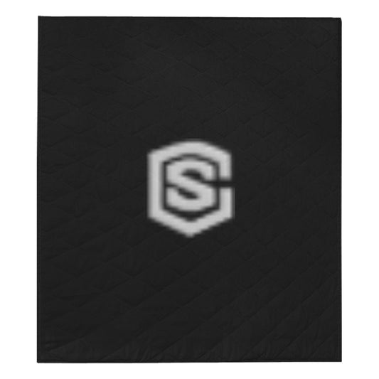 Black  Quilt with Silver Logo Custom Quilt  70" x 80"