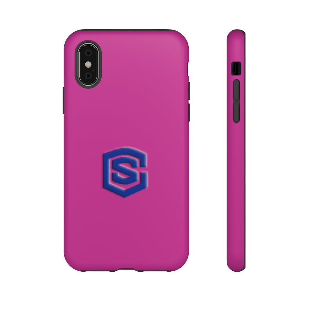 Pink Tough Cases Blue Logo