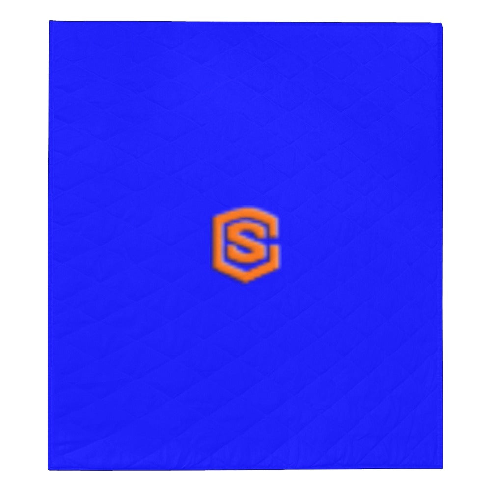 BLUE CUSTOM QUILT ORANGE LOGO Custom Quilt  70" x 80"
