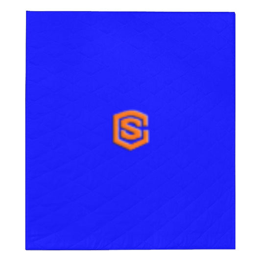 BLUE CUSTOM QUILT ORANGE LOGO Custom Quilt  70" x 80"