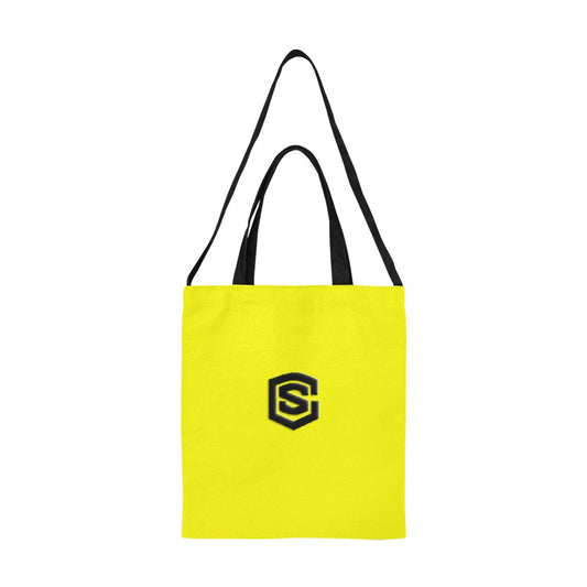 Yellow All Over Print Canvas Tote Bag With Black Logo All Over Print Canvas Tote Bag(Model1698)(Medium)