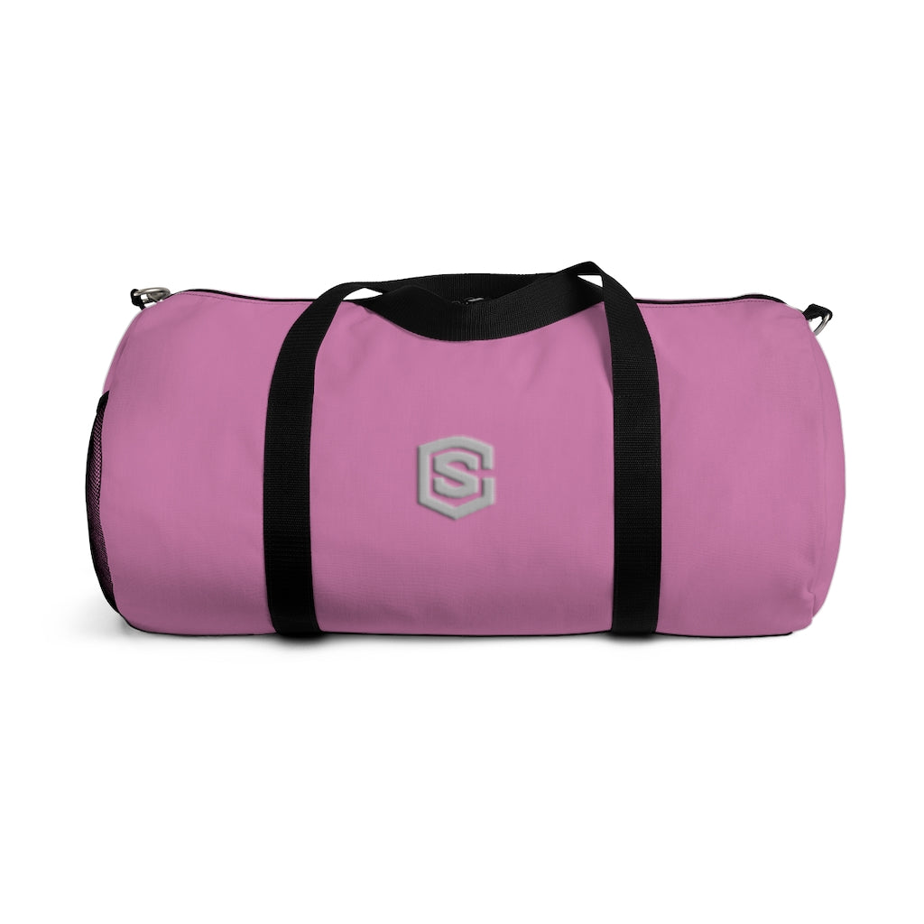 Pink Duffel Bag Silver Logo