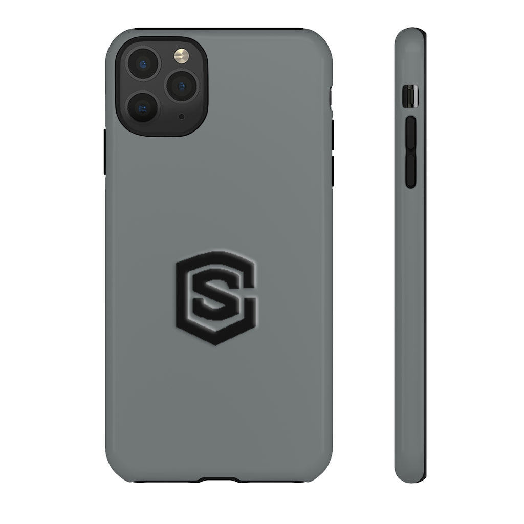 Grey Tough Cases Black Logo