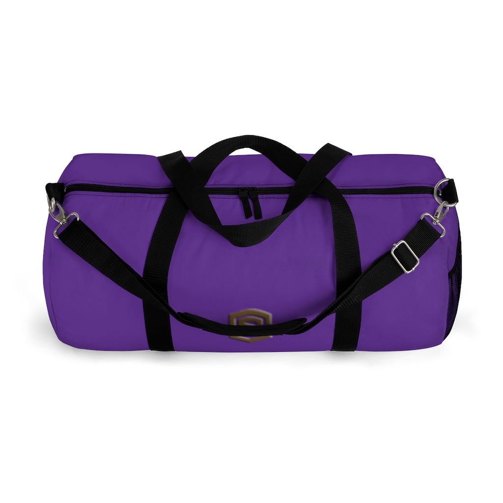 Purple Duffel Bag Brown Logo