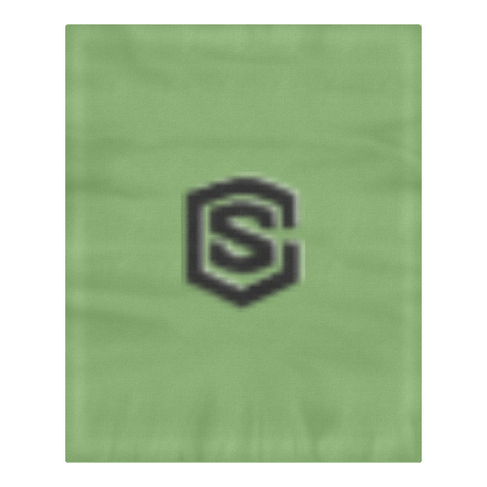 Green Duvet Cover Black Logo 3-Piece Bedding Set (1 Duvet Cover 86"x70"; 2 Pillowcases 20"x30")(One Side)