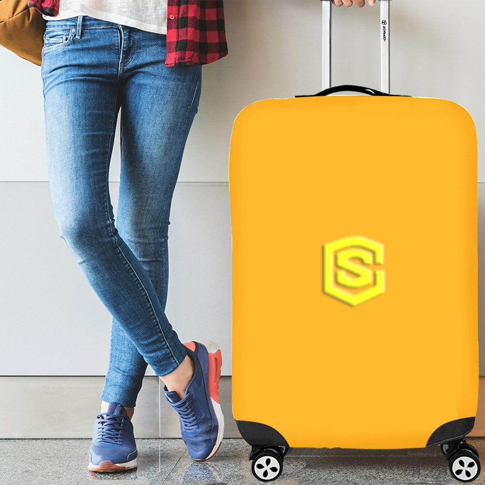 ORANGE LUGGAGE COVER WITH YELLOW LOGO Luggage Cover (Large Size) (26"-28")