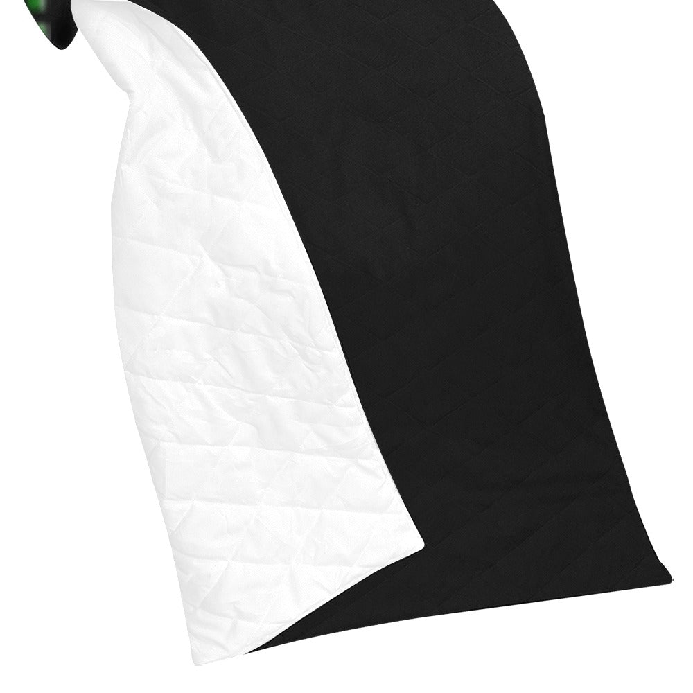 Black Quilt with Green Logo Custom Quilt  70" x 80"