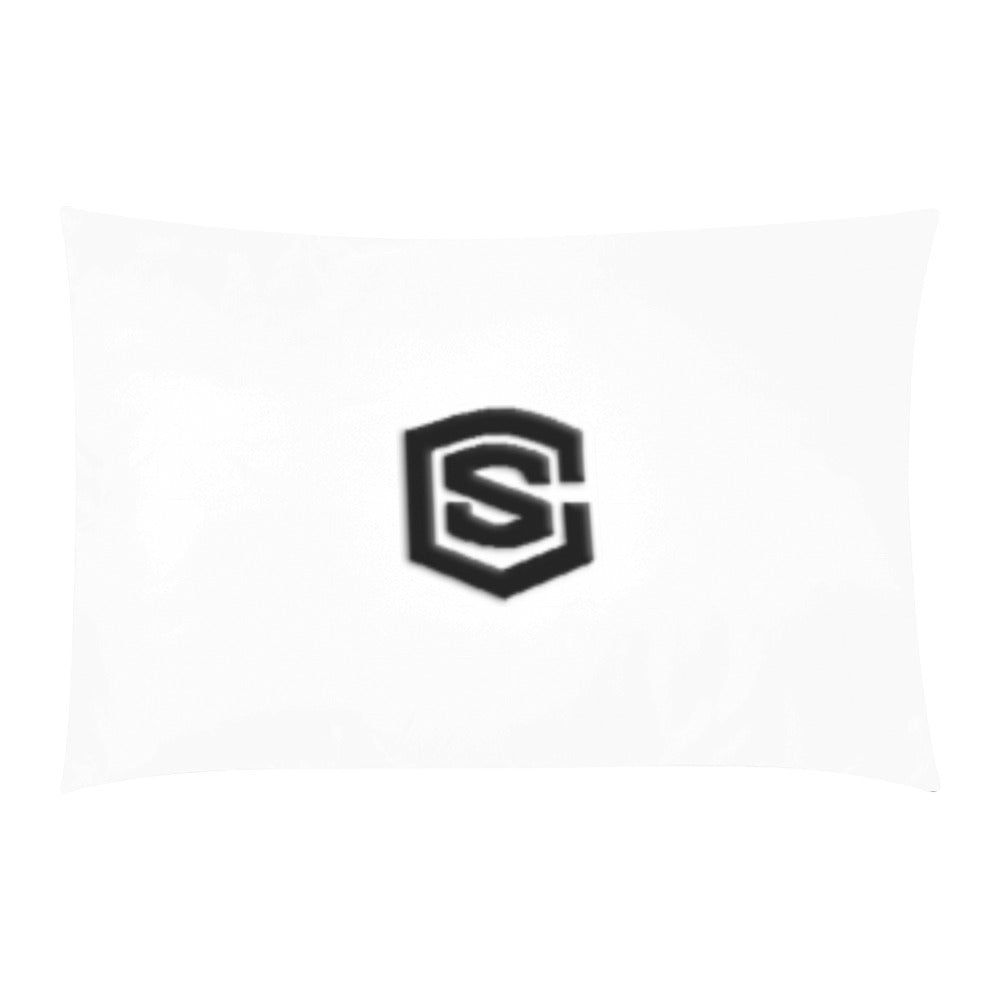 White 3-Piece Bedding Set (1 Duvet Cover 86"x70"; 2 Pillowcases 20"x30")(One Side) wtih Black Logo 3-Piece Bedding Set (1 Duvet Cover 86"x70"; 2 Pillowcases 20"x30")(One Side)