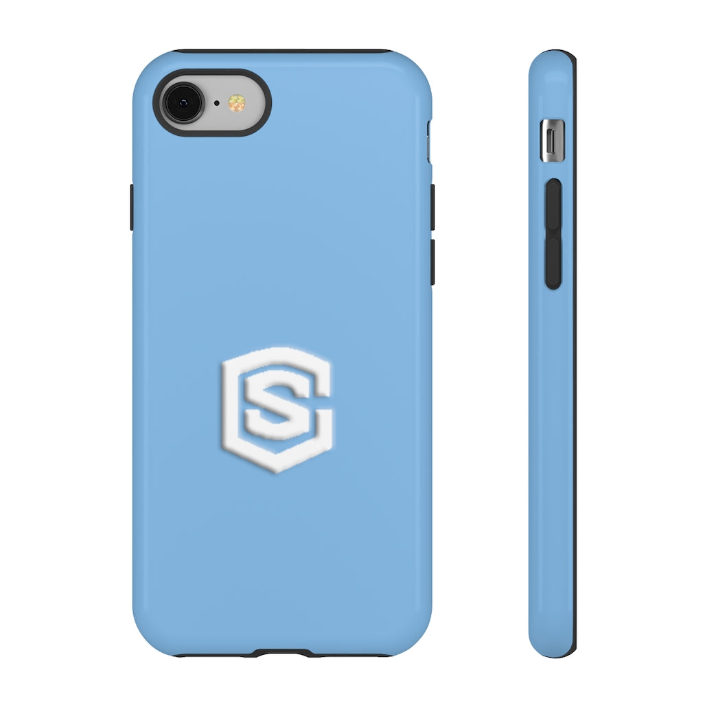 Light Blue Tough Cases White Logo