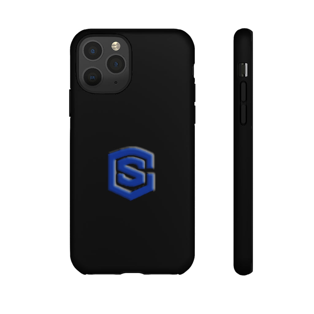 Black Tough Cases Blue Logo