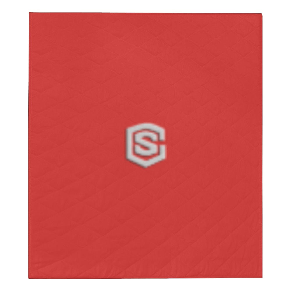 RED CISTOM QUILT SELVER LOGO Custom Quilt  70" x 80"