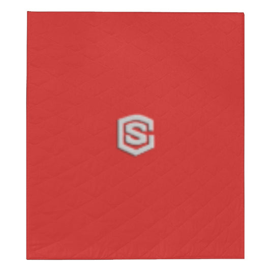 RED CISTOM QUILT SELVER LOGO Custom Quilt  70" x 80"