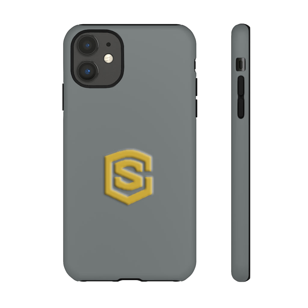 Grey Tough Cases Gold Logo