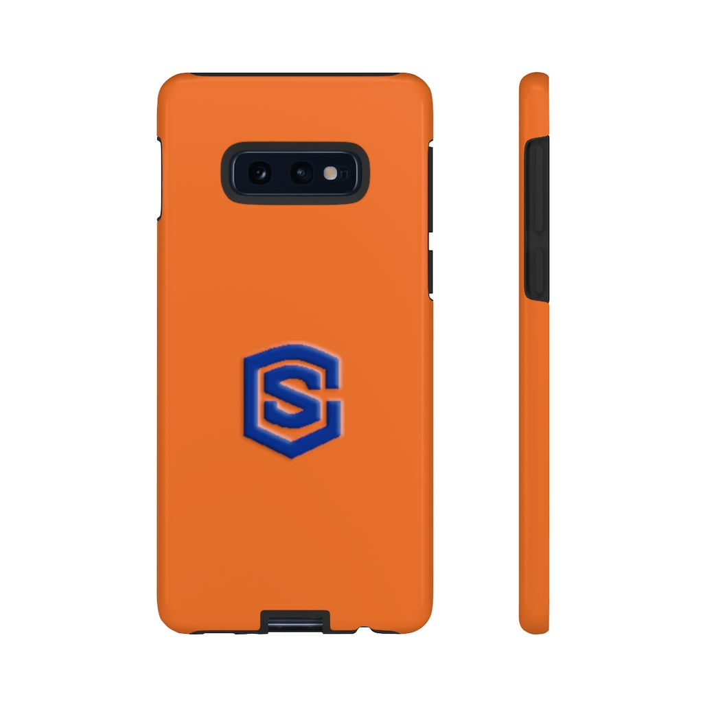 Orange Tough Cases Blue Logo