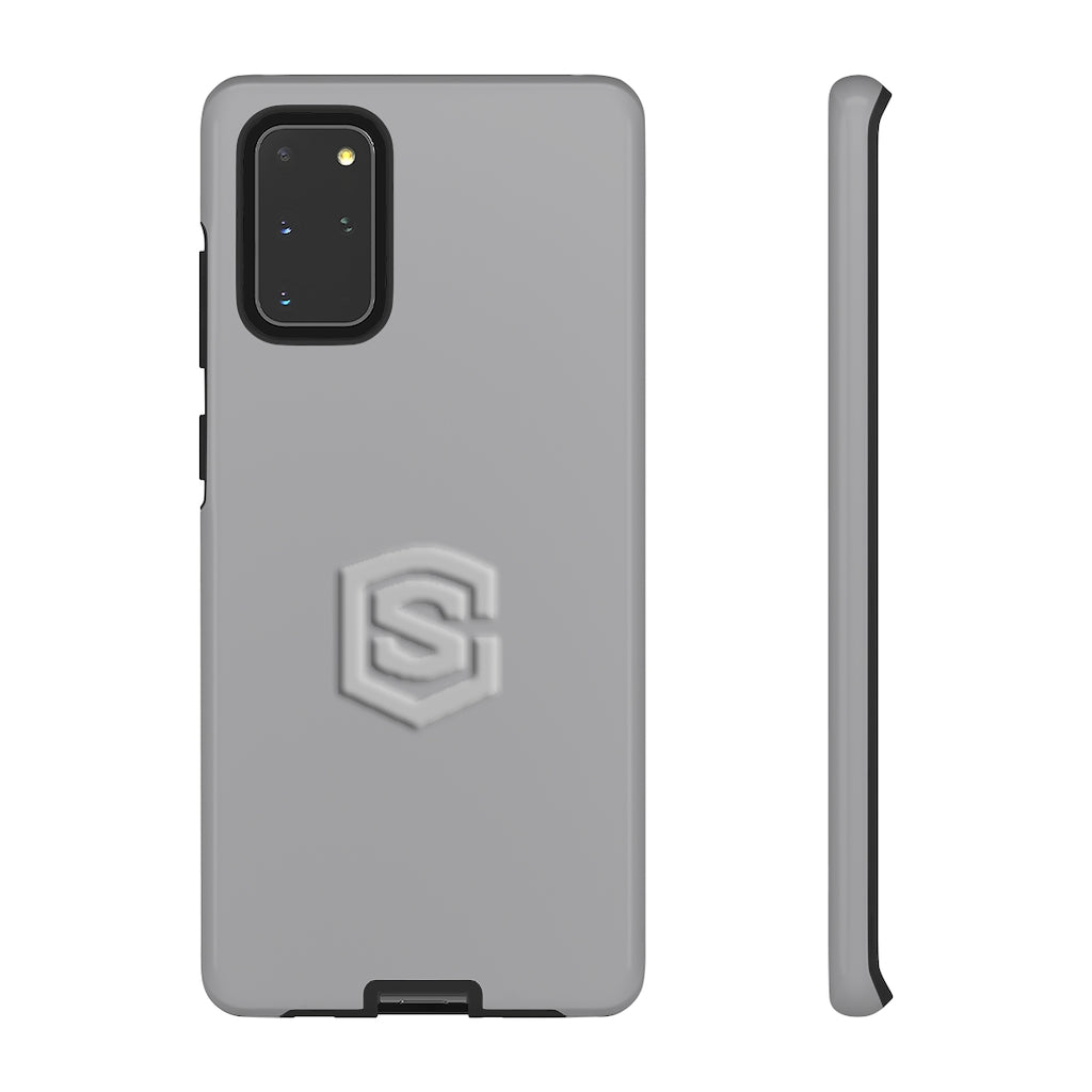Grey Tough Cases Silver Logo