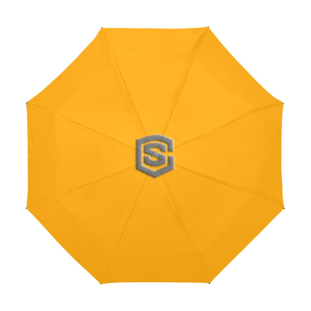 Orange Anti-UV Automatic Umbrella With Grey Logo Anti-UV Automatic Umbrella(Outside Printing)(Model U09)
