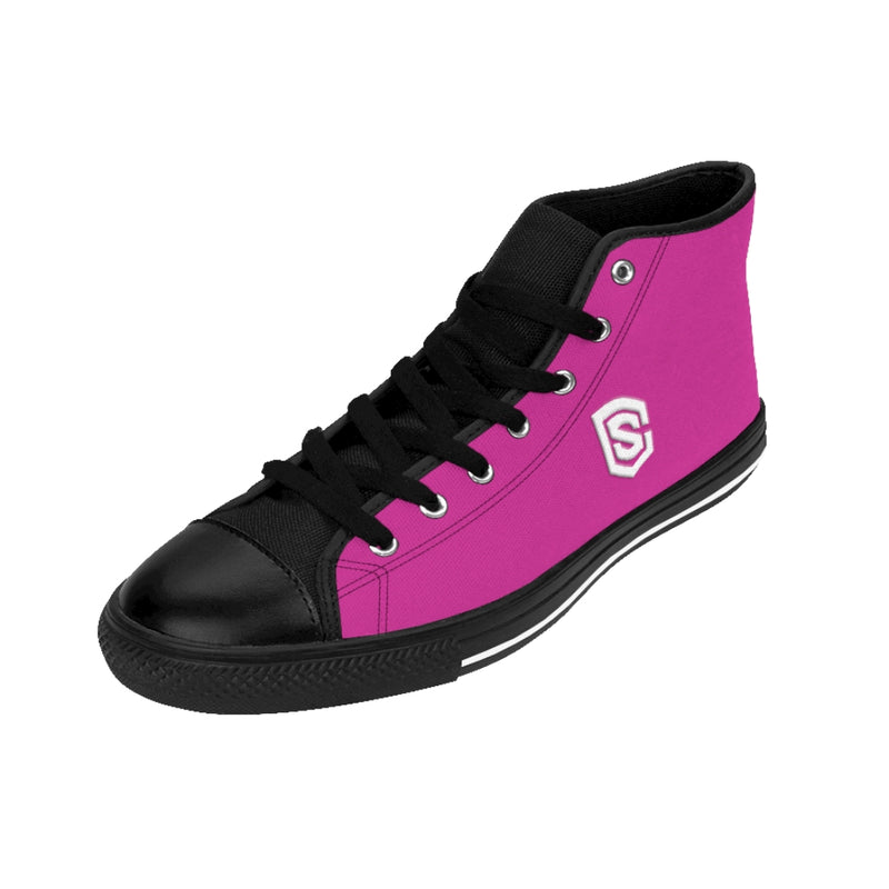 pink Men's High-top Sneakers - white logo