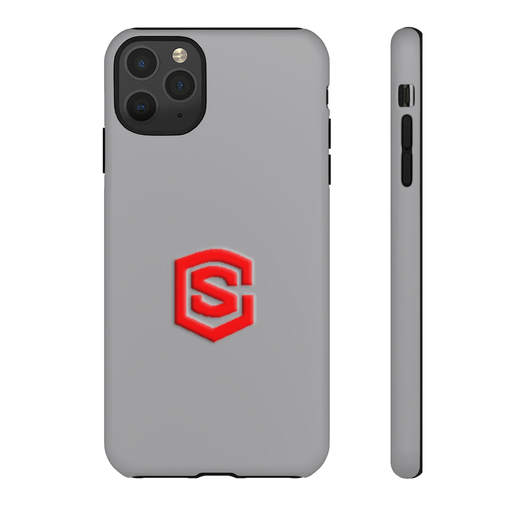 Grey Tough Cases Red Logo