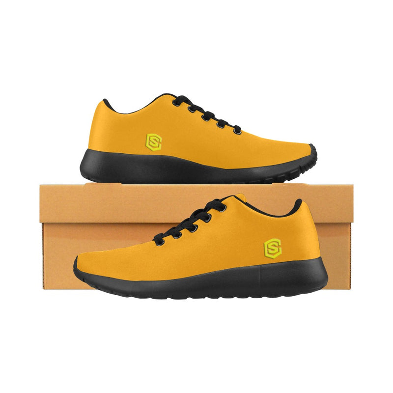 ORANGE  KID SNEAKER WITH YELLOW LOGO Kid's Sneakers (Little Kid / Big Kid) (Model020)