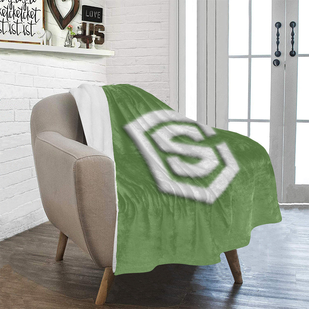 Green Ultra-Soft Micro Fleece Blanket White Logo Ultra-Soft Micro Fleece Blanket 30"x40"