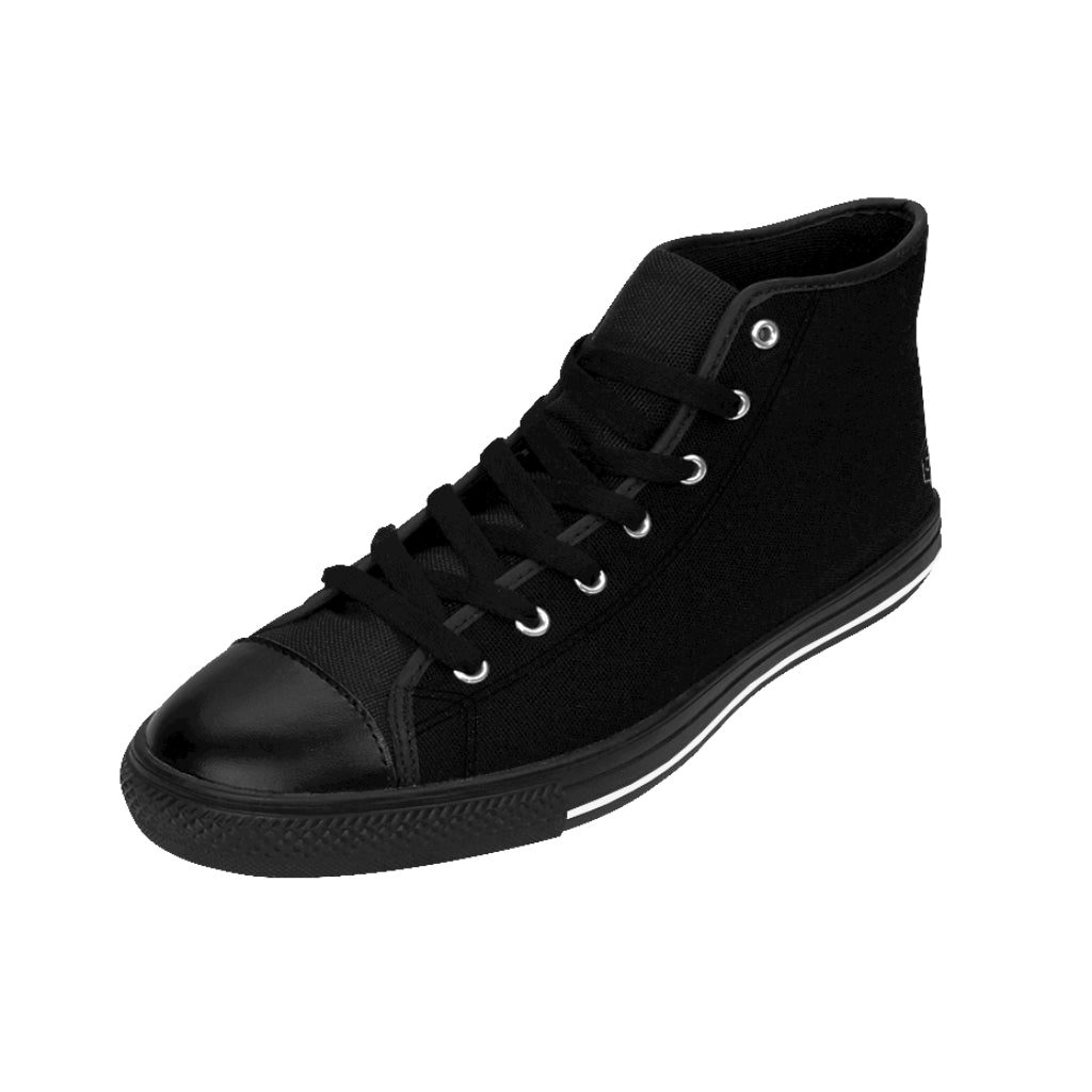 Black Women's High-top Sneakers Black logo