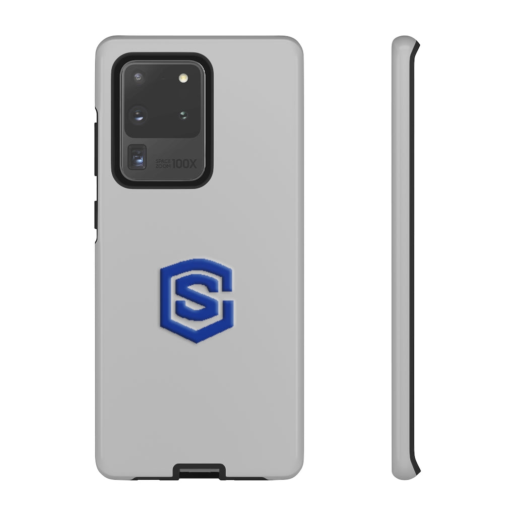 Grey Tough Cases Blue Logo