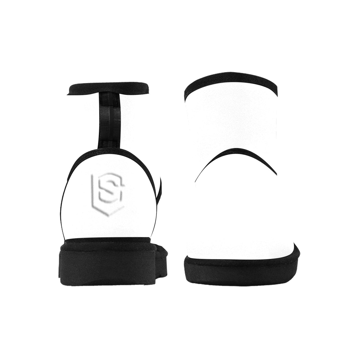 WHITE Low Top Men's Snow Boots WITH WHITE LOGO Low Top Men's Snow Boots (Model 049)