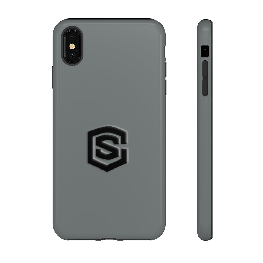 Grey Tough Cases Black Logo