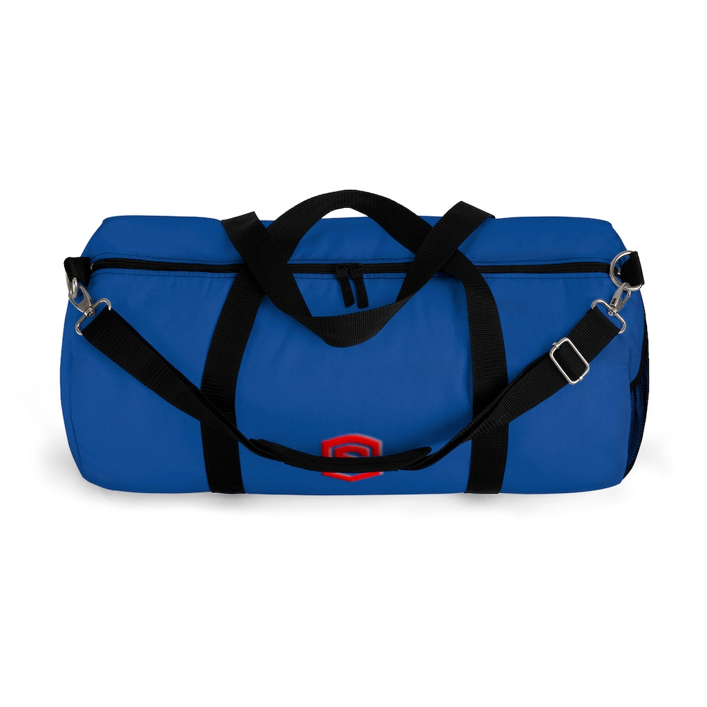 Blue Duffel Bag Red Logo