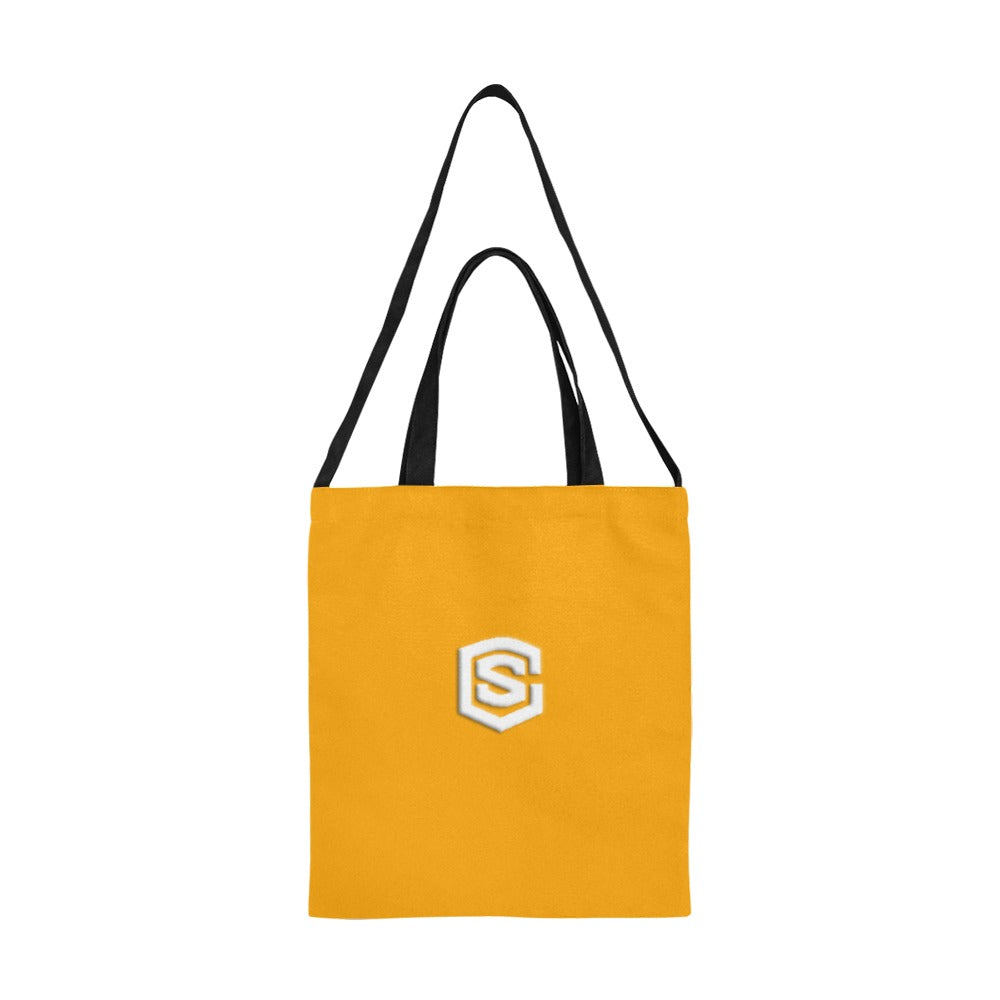 Orange All Over Print Canvas Tote Bag With White Logo All Over Print Canvas Tote Bag(Model1698)(Medium)