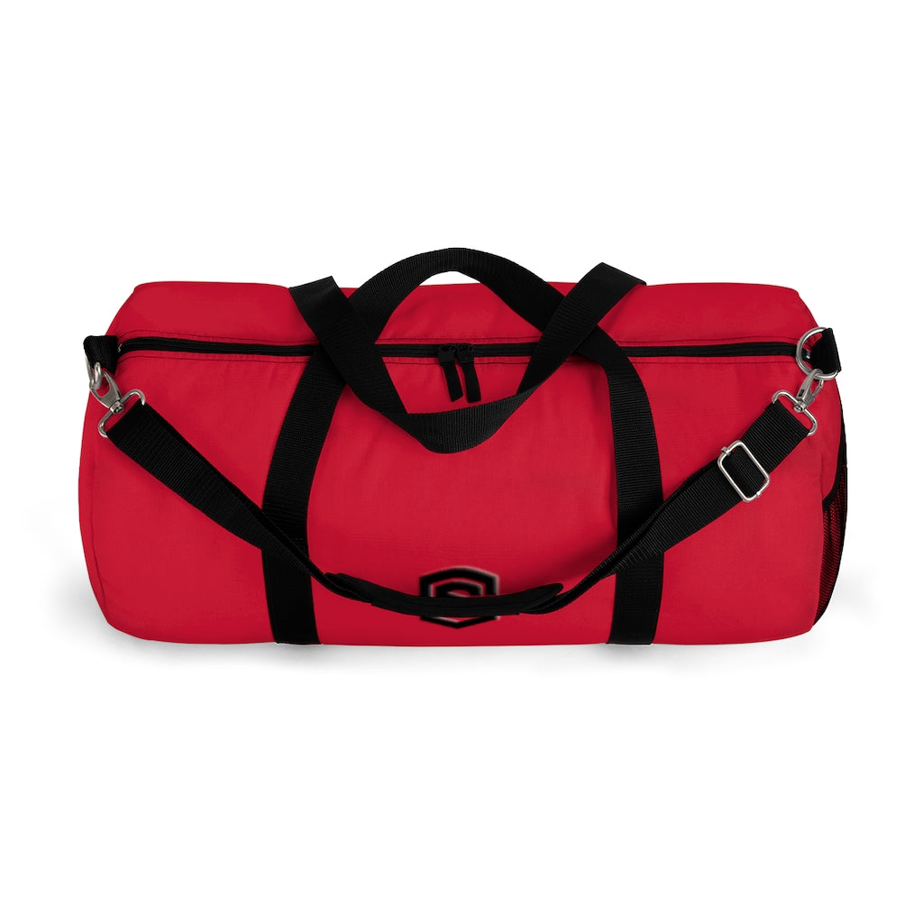 Red Duffel Bag Black Logo